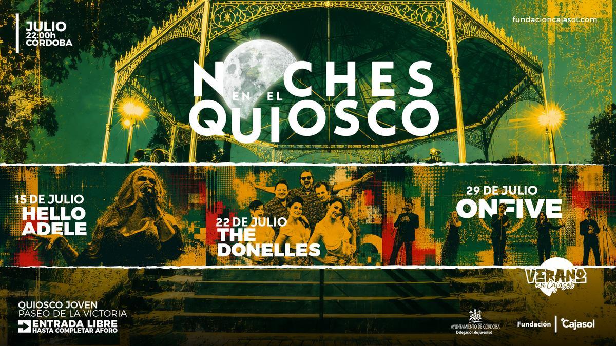 Cartel de 'Noches en el quiosco' en Córdoba.