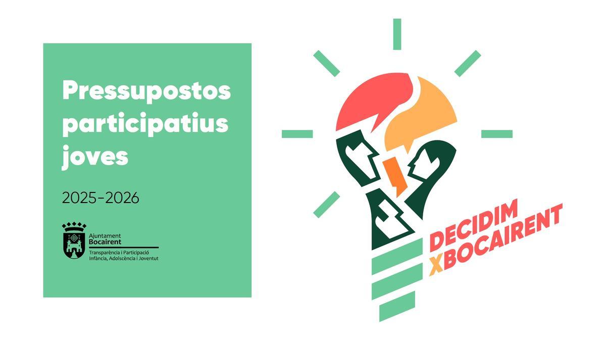 Cartel de los presupuestos participativos para los jóvenes de Bocairent.