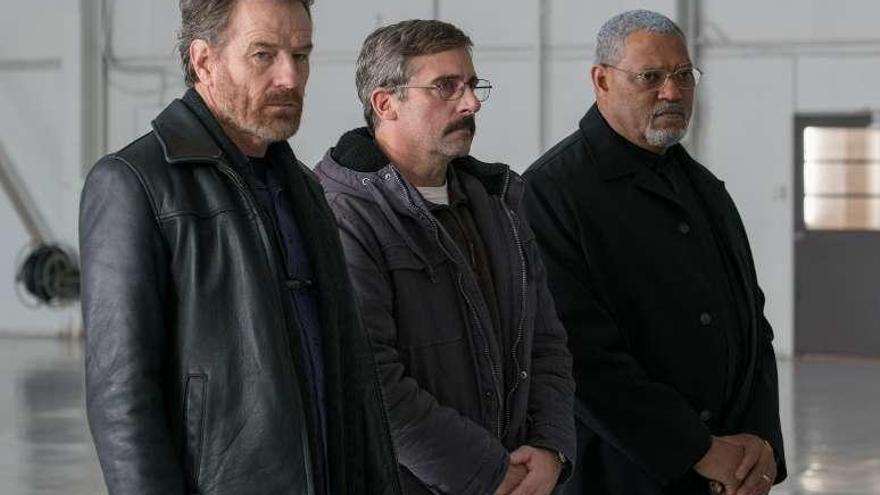 Bryan Cranston, Steve Carell y Laurence Fishburne. // Vértigo Films