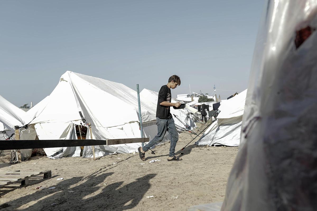 Campo de refugiados palestinos en la localidad de Jan Yunis, al sur de Gaza.