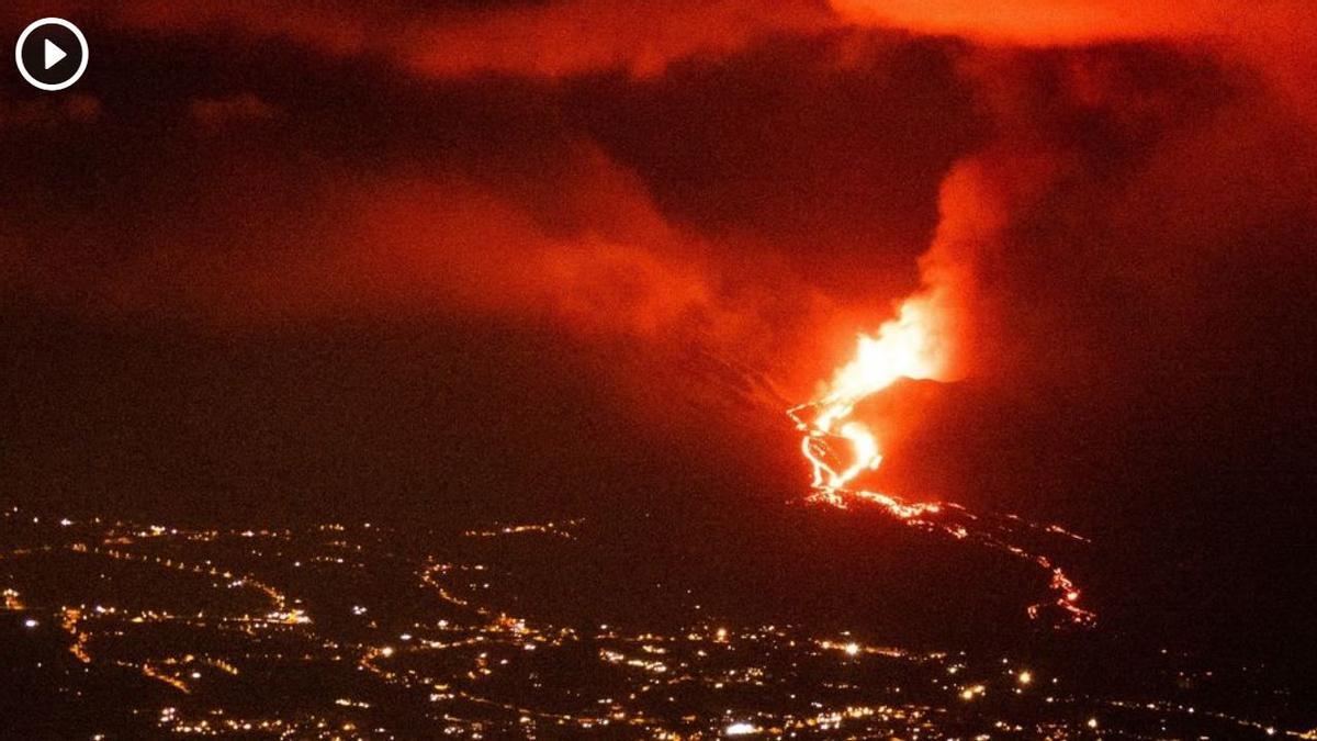 El volcán de La Palma, desde la pista Cabeza de Vaca