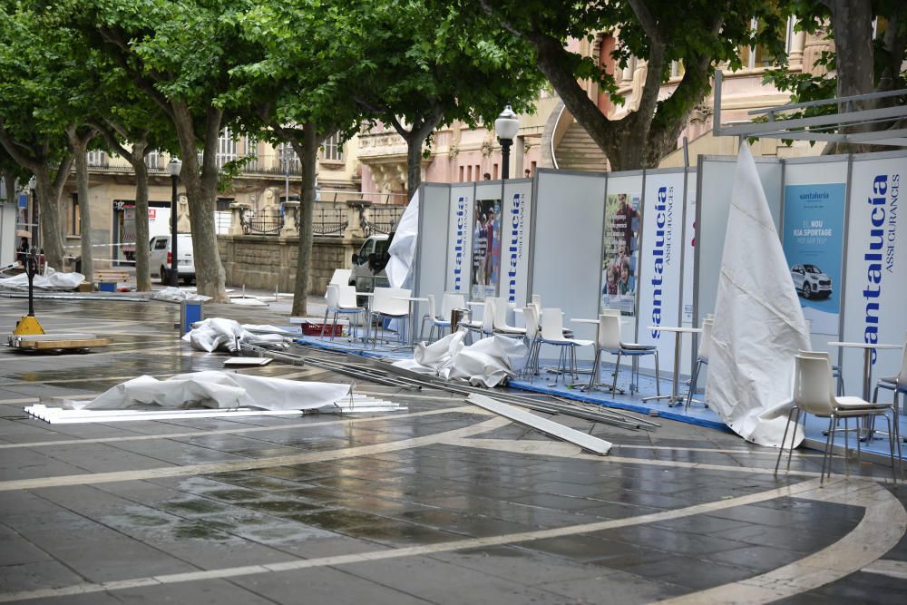 La tempesta afecta els estands d'ExpoBages