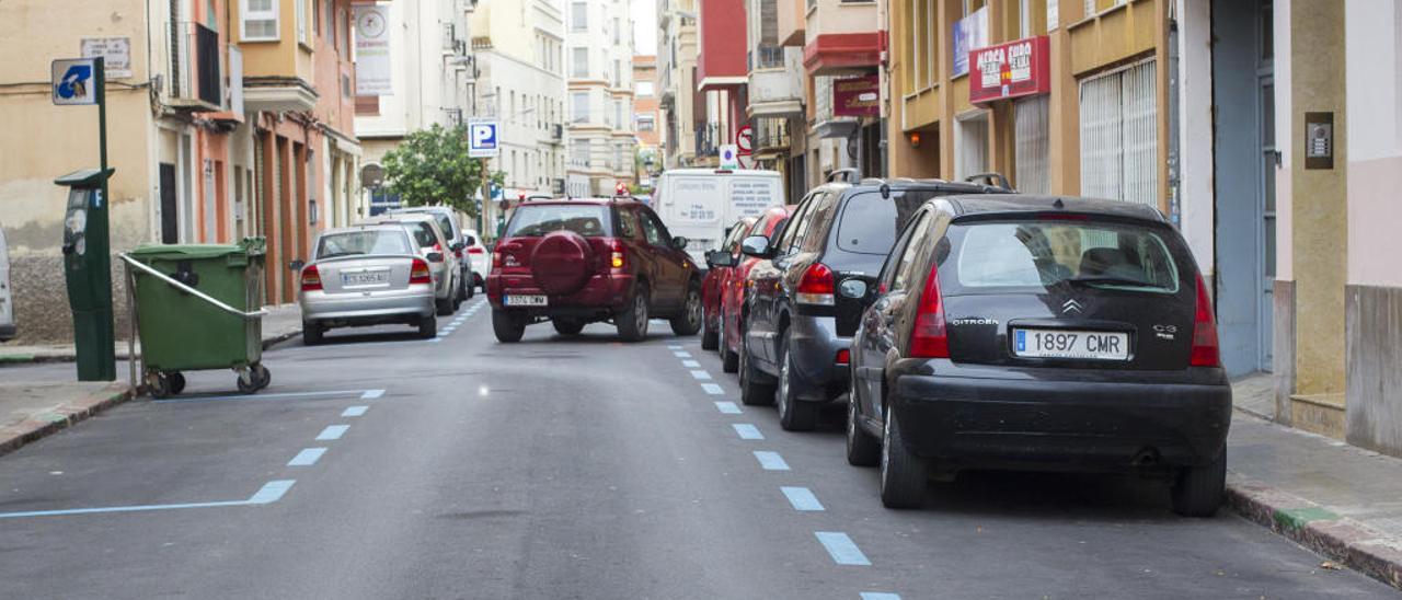 Zona azul en la ciudad de Castelló.