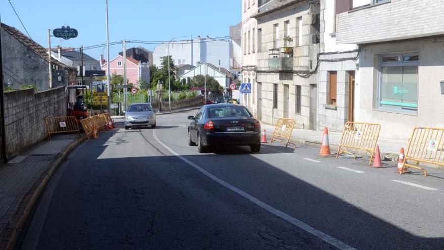 Las obras en la calle Luis A. Mestre, ayer. 