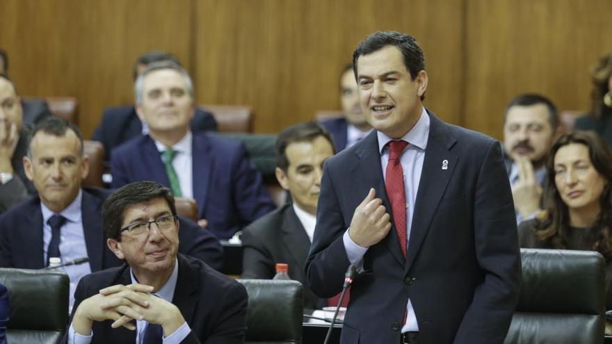 Moreno en su intervención durante la sesión de control.