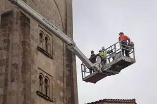 Arrancan los trabajos de rehabilitación en la iglesia de San Pedro (en imágenes)