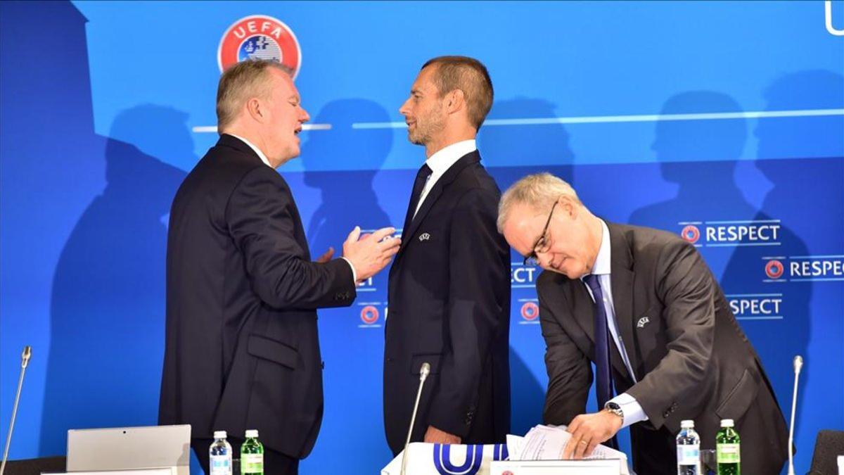 Aleksander Ceferin, durante la cumbre de la UEFA en Liubliana (Eslovenia)