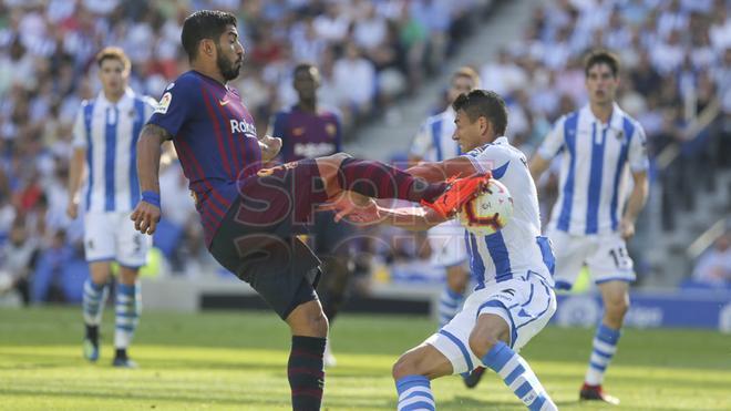 Las mejores imágenes del partido Real Sociedad  1 - FC Barcelona 2, de la Jornada 4 de la liga Santander