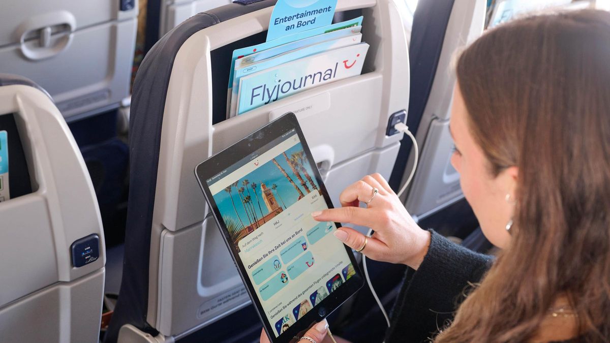 Entertainment an Bord der TUIfly Boeing 8737 Max.