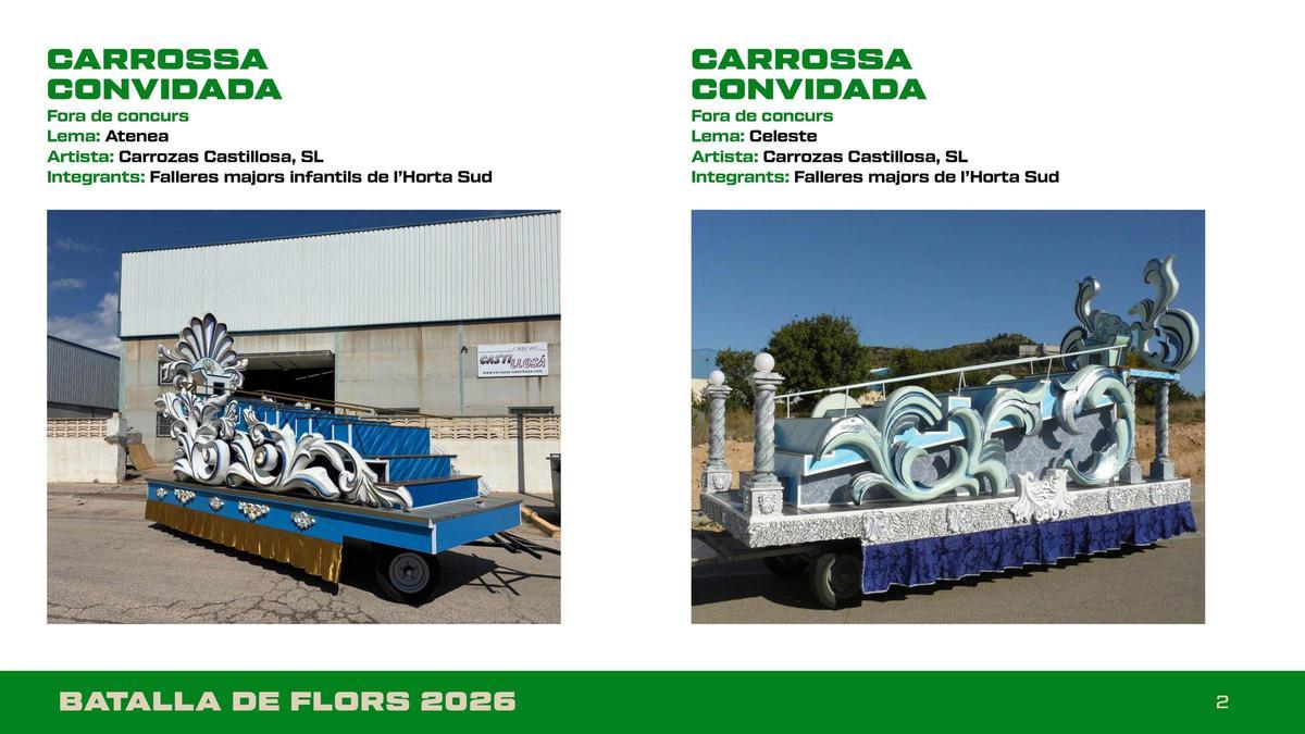Estas son las carrozas de la Batalla de Flores de València 2026 Estas son las carrozas de la Batalla de Flores de València 2026