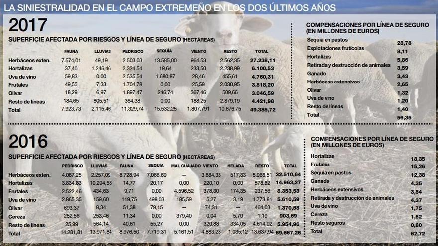 Los dos últimos años dejan en el campo indemnizaciones por valor de 119 millones