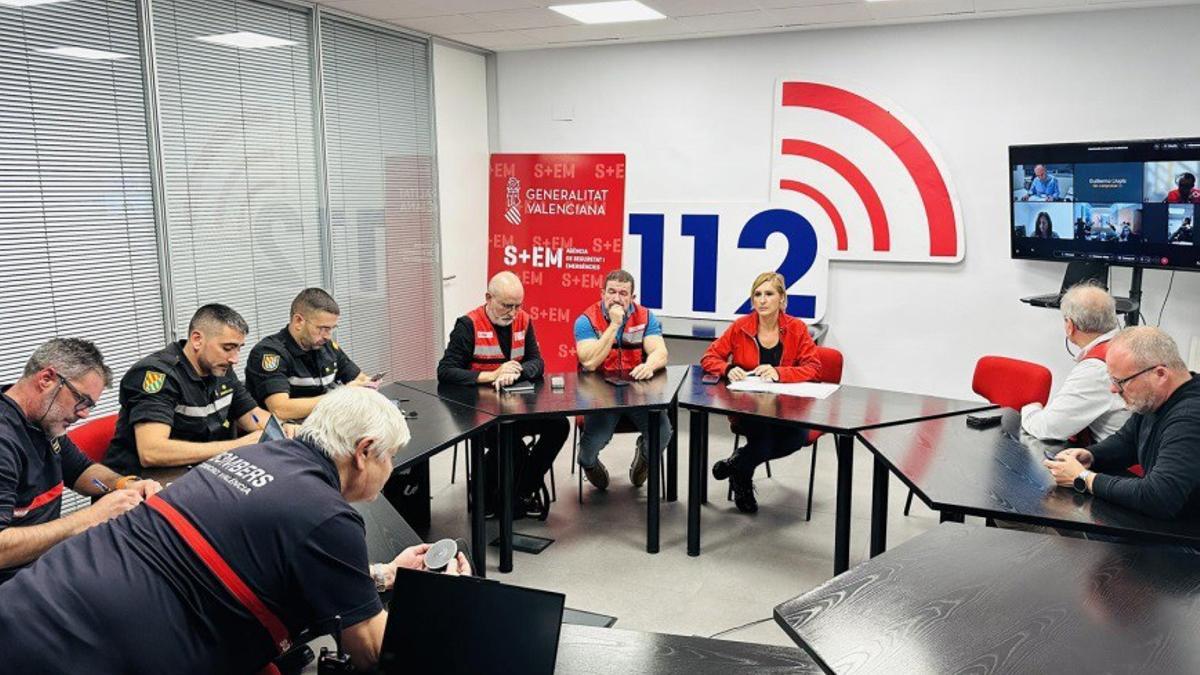 Única foto del Cecopi del 29-O. A la derecha de la imagen la única pantalla, que se usó para la videoconferencia.