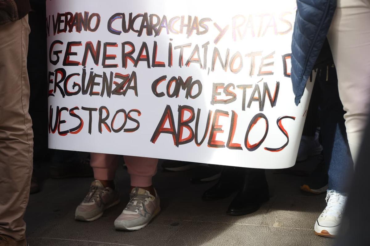 Críticas a la Generalitat durante la protesta
