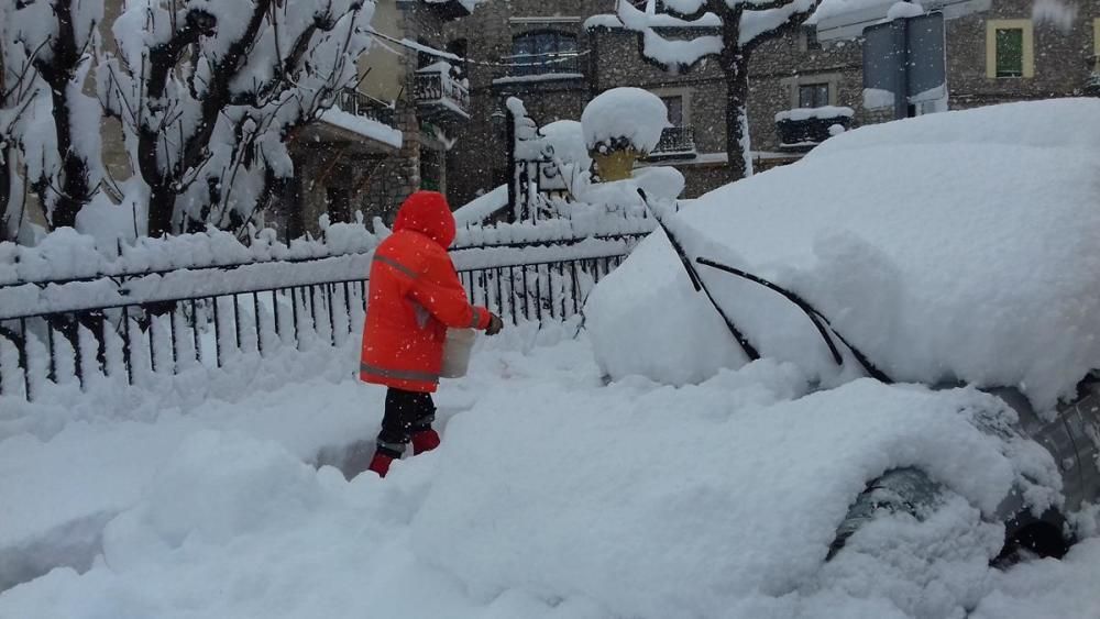 El temporal deixa 40 cm de neu a la Cerdanya