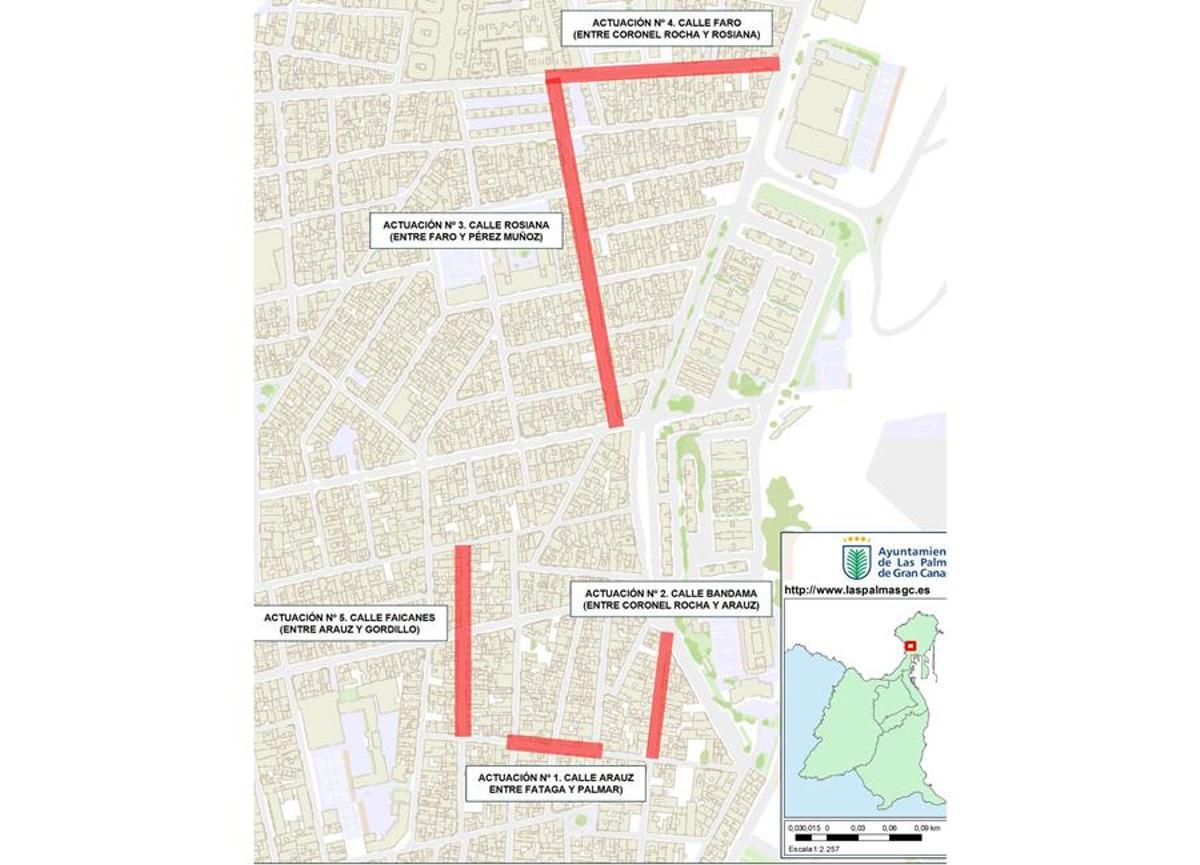 Plano de la segunda fase de saneamiento en La Isleta.