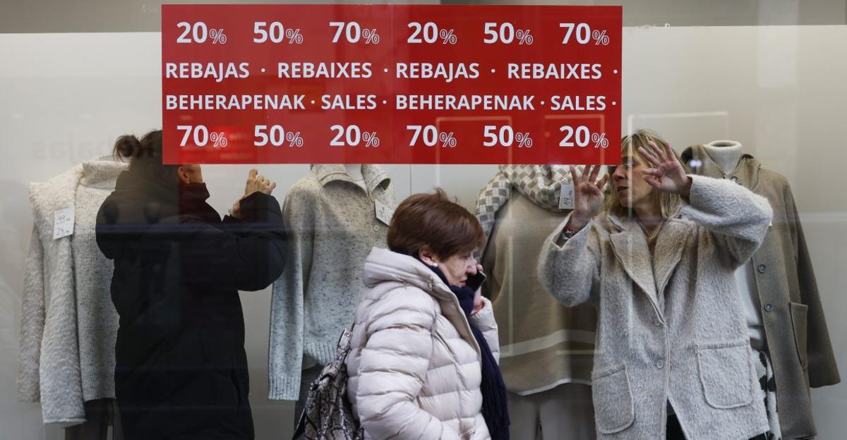 Rebajas en el textil.