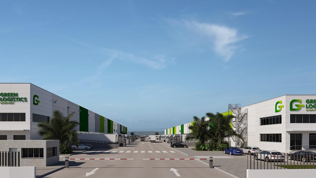 Una imagen del futuro centro logístico Málaga Green Logistics Park, en los terrenos de la antigua Bacardí de Málaga capital.