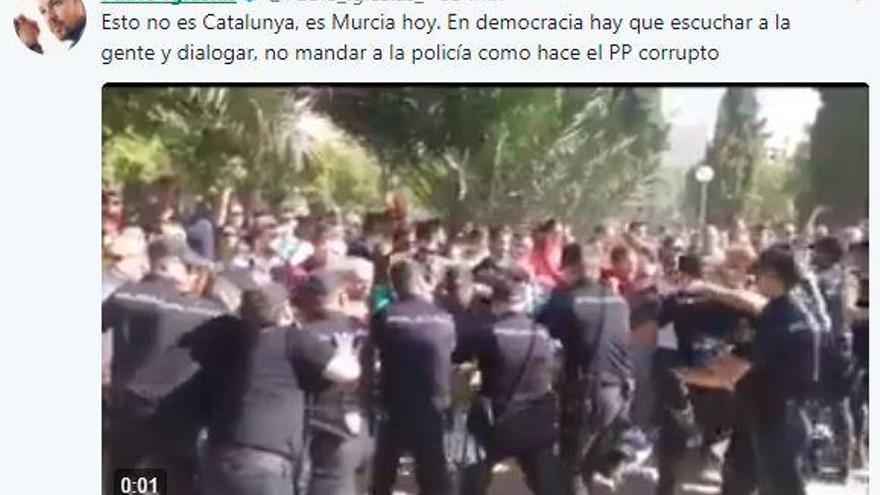 Pablo Iglesias critica la intervención policial en las vías y la compara con Cataluña