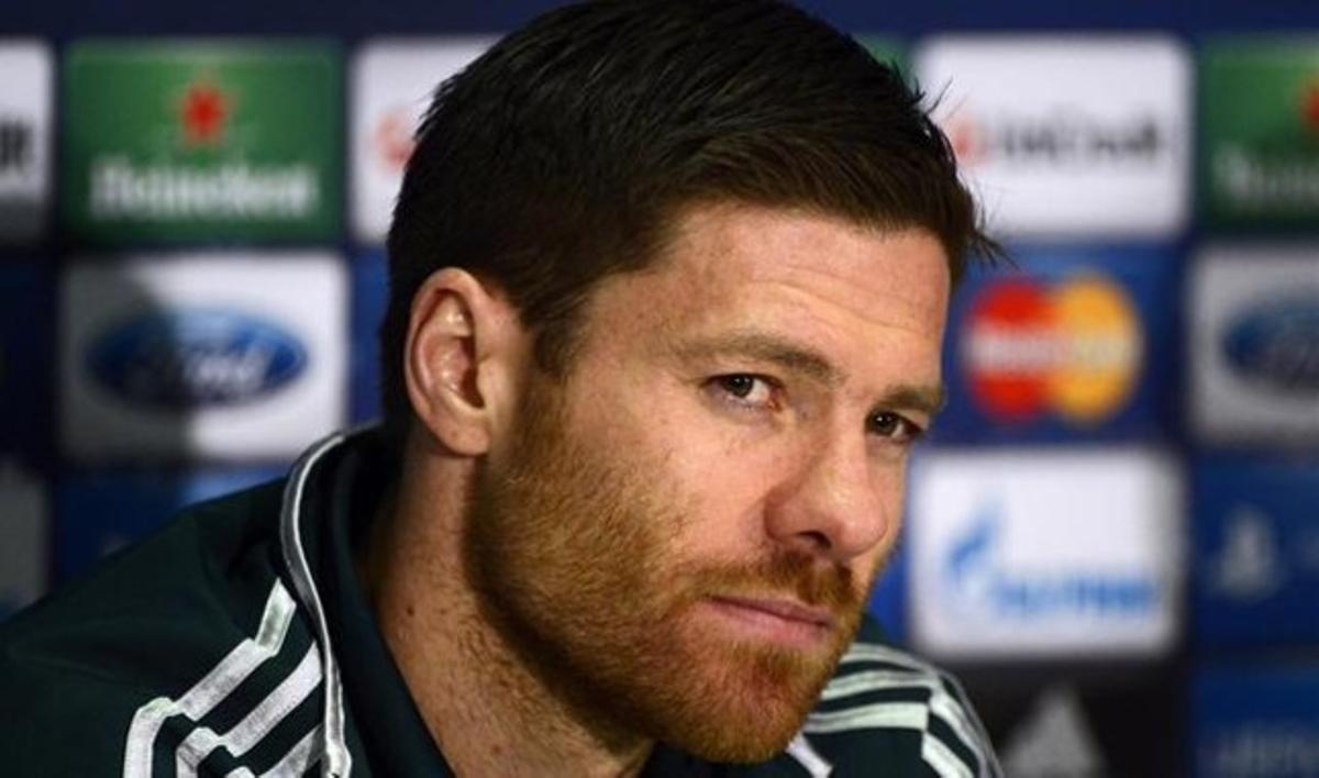 Xabi Alonso, durant una roda de premsa a Valdebebas. Xabi Alonso, durant una roda de premsa a Valdebebas.
