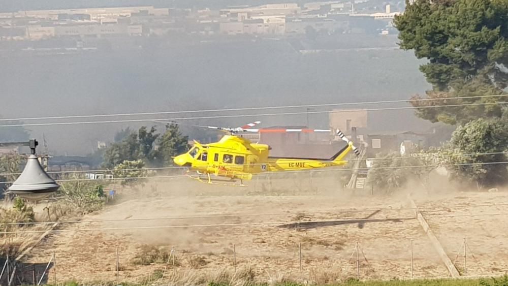 Incendio parque fluvial del Turia en Manises