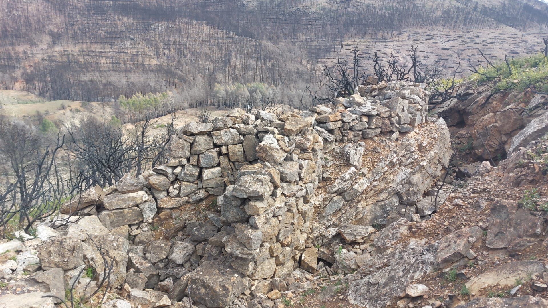 Las construcciones bélicas que ha encontrado Torás a raíz del incendio de Bejís