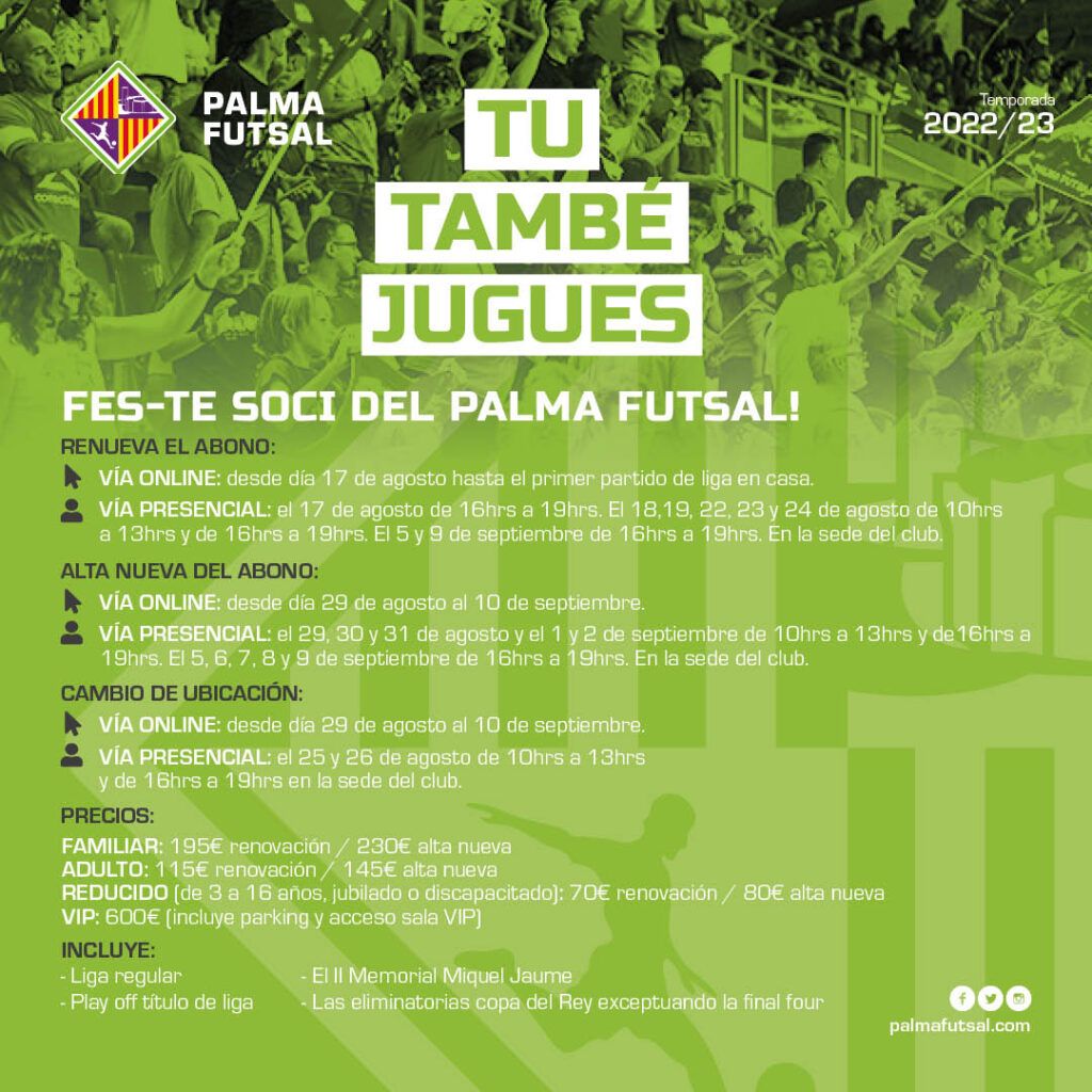 CARTEL CAMPAÑA ABONADOS PALMA FUTSAL 2022-23
