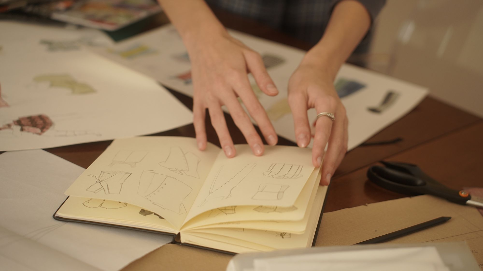 Prototipos en papel de los diseños de Lorán para el anuncio de Gadis