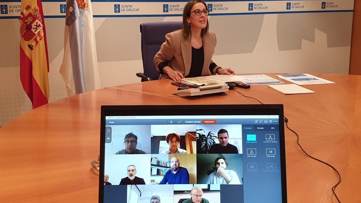 Reunión de trabajo de esta mañana de la conselleira con el alcalde y los técnicos ligados al proyecto del centro de salud de A Estrada.