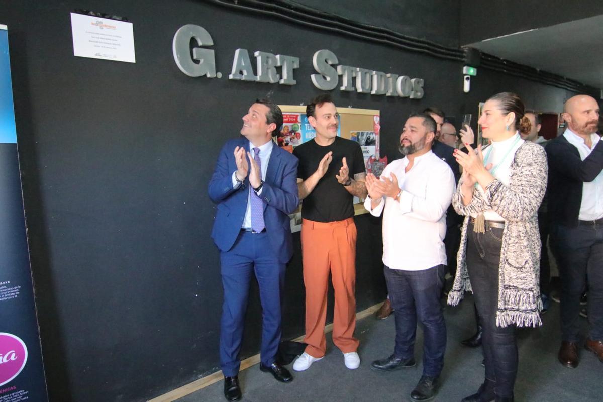 José María Bellido, José Gutiérrez, Miguel López y Eva Contador en la inauguración