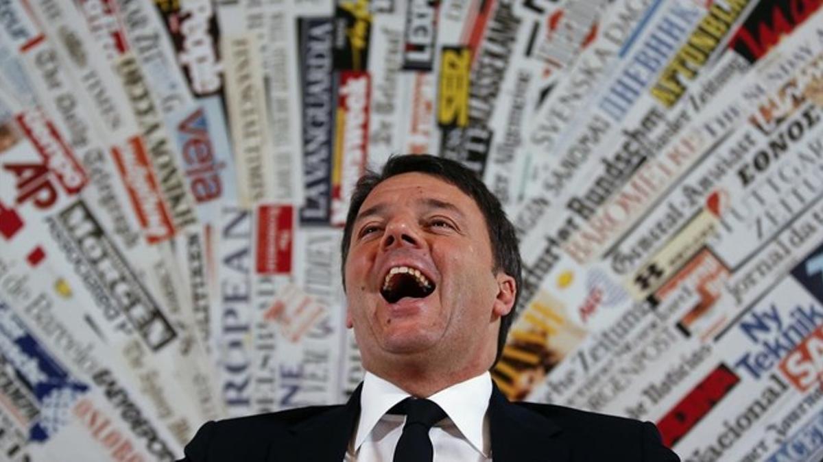 Matteo Renzi, durante una rueda de prensa, el 22 de febrero.