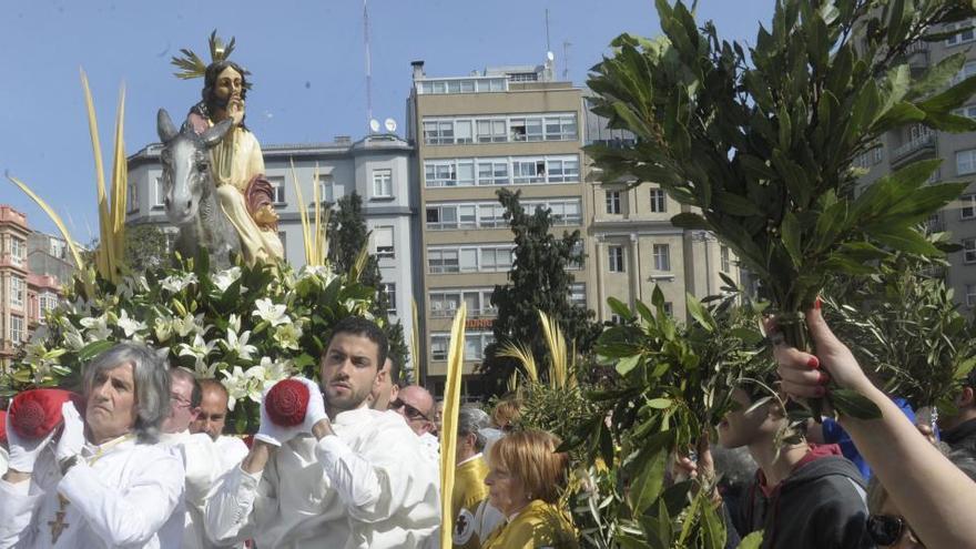 Procesión del Domingo de Ramos en A Coruña, en una Semana Santa anterior.