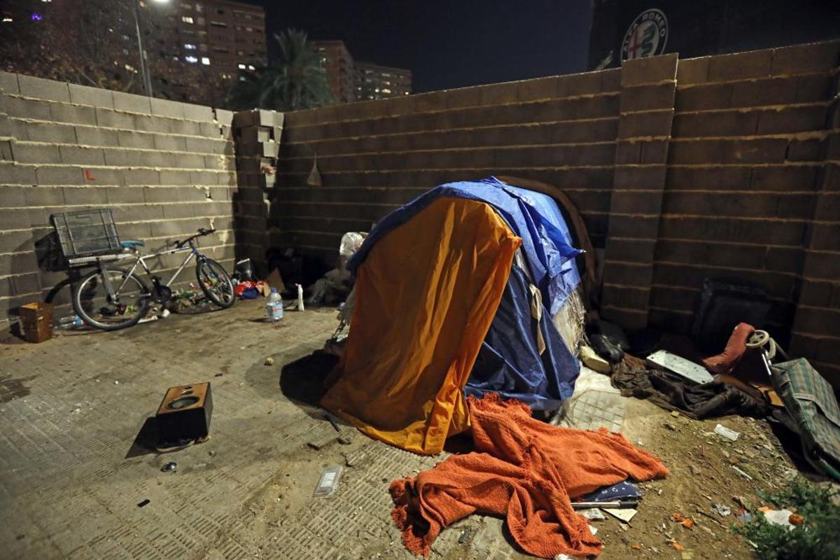 Chabolas junto a Mestalla