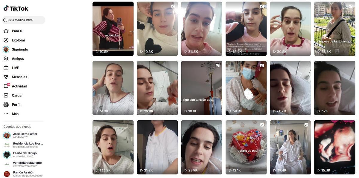 Lucía Medina ha ido relatando parte de su experiencia en TikTok, donde tiene ya casi 10.000 seguidores.
