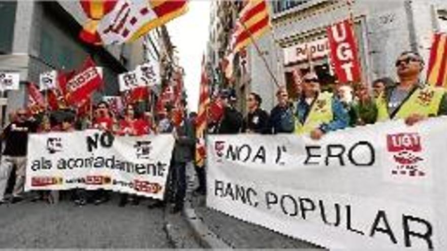 Protesta d&#039;empleats del Banc Popular