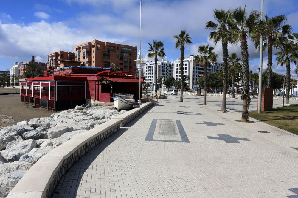 Playas cerradas en Málaga en el inicio de la primavera