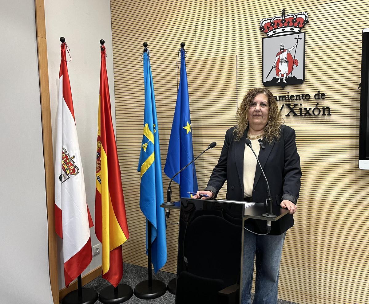 La edil Marina Pineda, esta mañana.