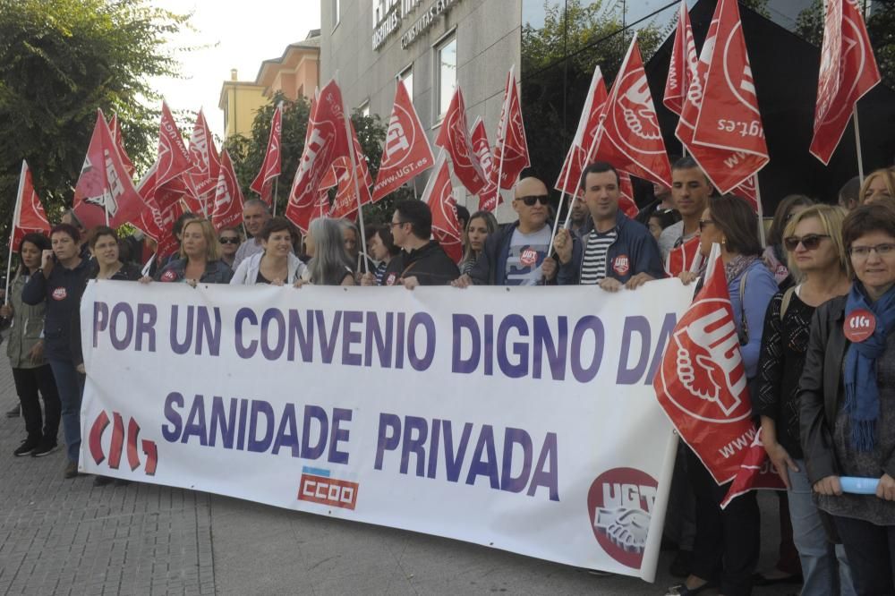 Protesta de trabajadores de la sanidad privada