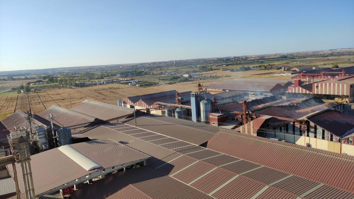 Vista aárea de la zona afectada en una imagen de hoy en la cooperativa Cobadu