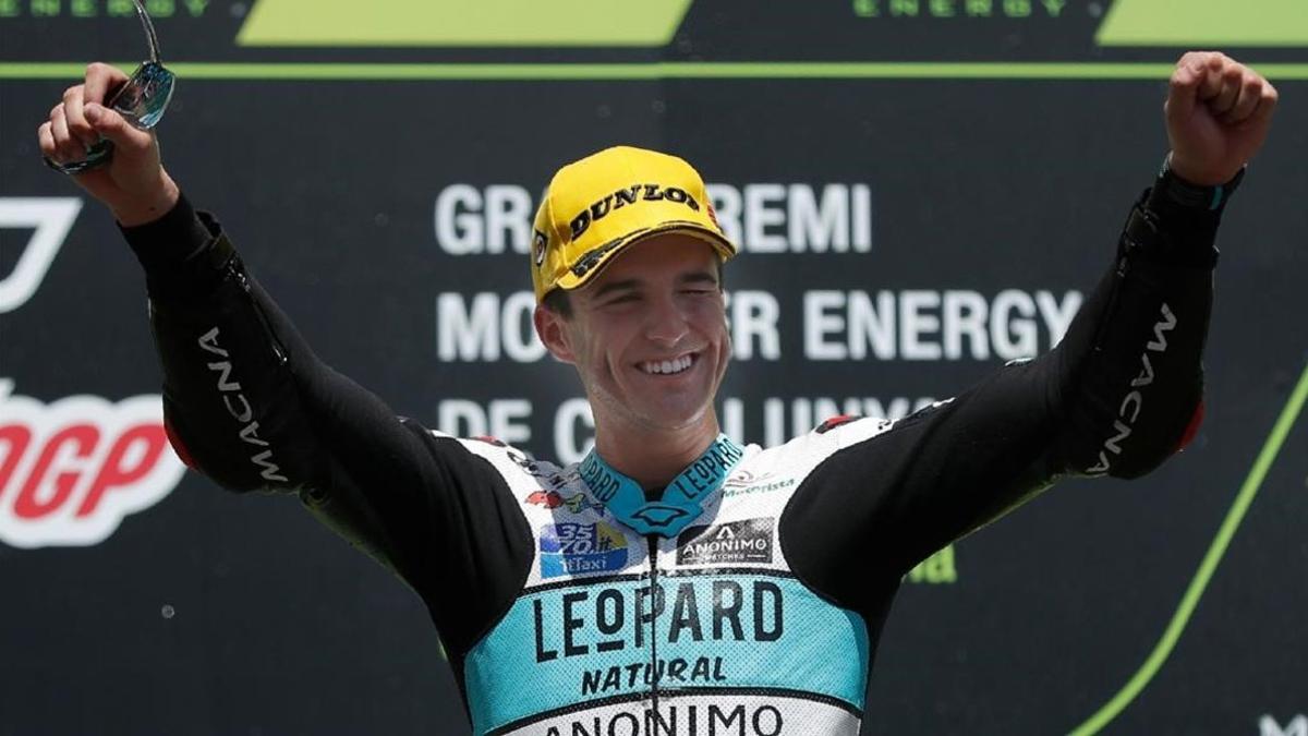 Marcos Ramírez celebra su triunfo de hoy en Montmeló.