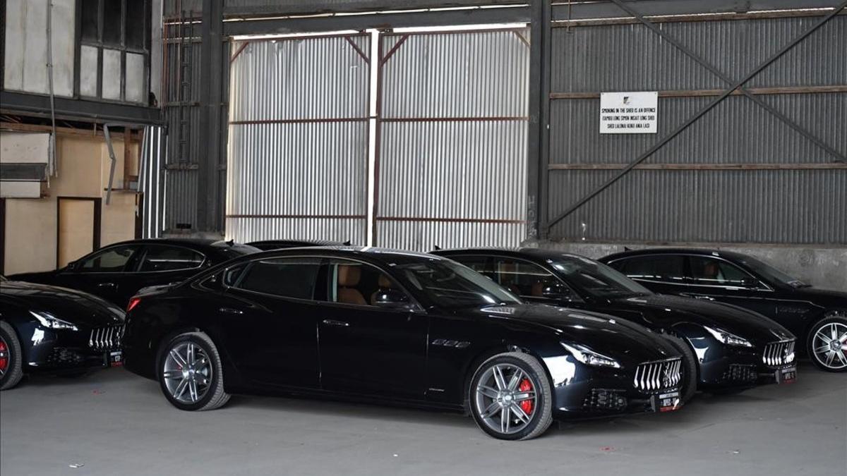 Coches Maserati enviados a Papúa Nueva Guinea para la cumbre de la APEC en noviembre del 2018.