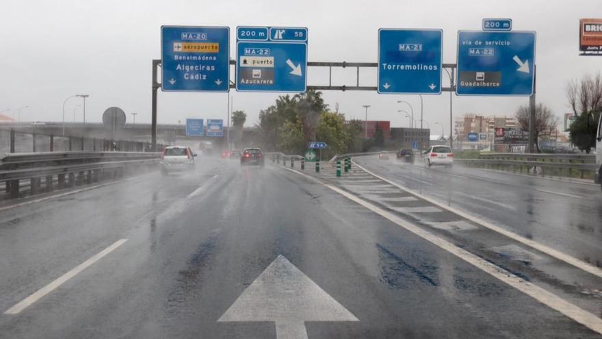 Imagen de la circunvalación de Málaga de esta mañana.