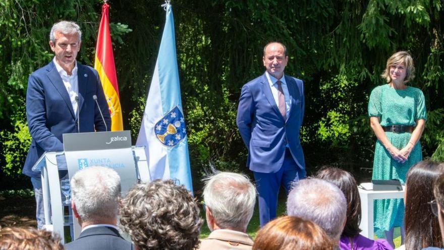 José Manuel Merelles y Nava Castro, en julio de 2023, en un acto presidido por Alfonso Rueda.   | // D.P.