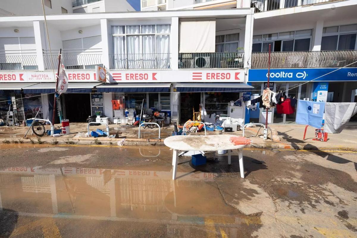 Comercios damnificados por las inundaciones en Ibiza tras la dana de Octubre 2025