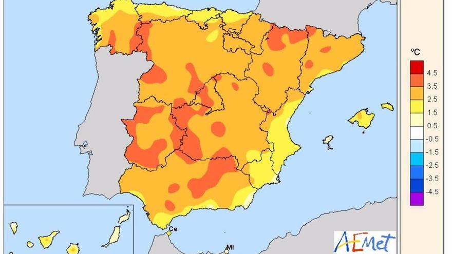 Mapa de calor durante el mes de mayo