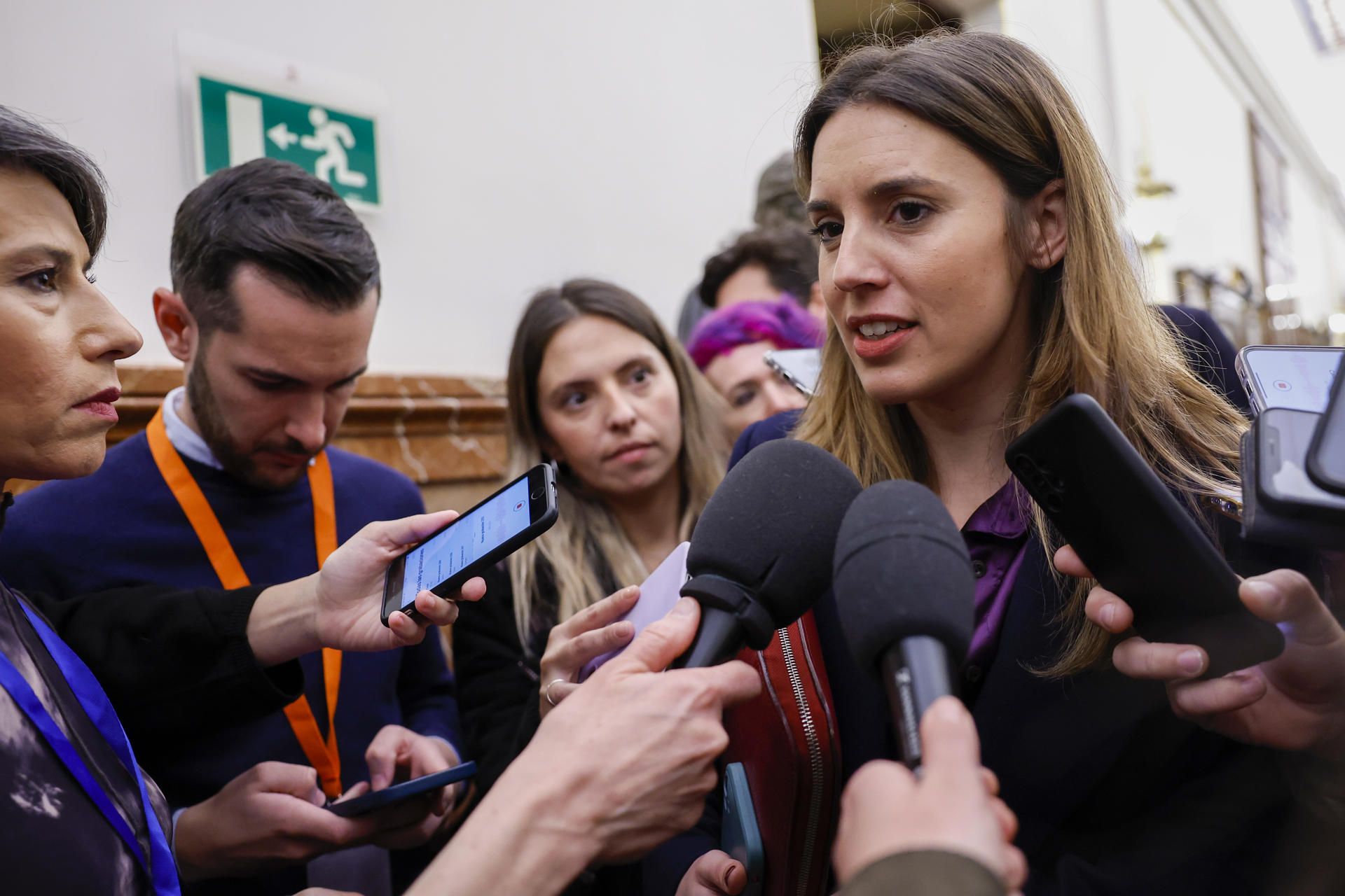 Irene Montero, en los pasillos del Congreso.