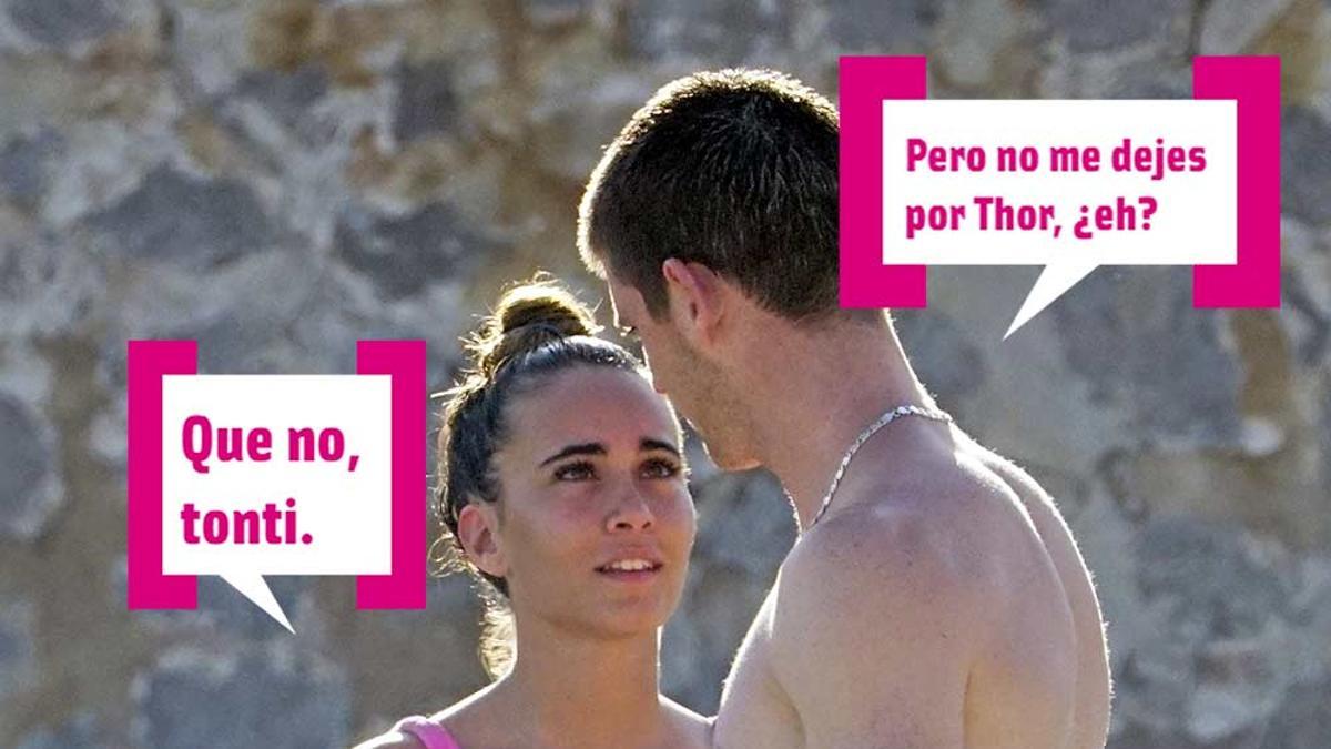 Aitana y Miguel Bernardeau en la playa