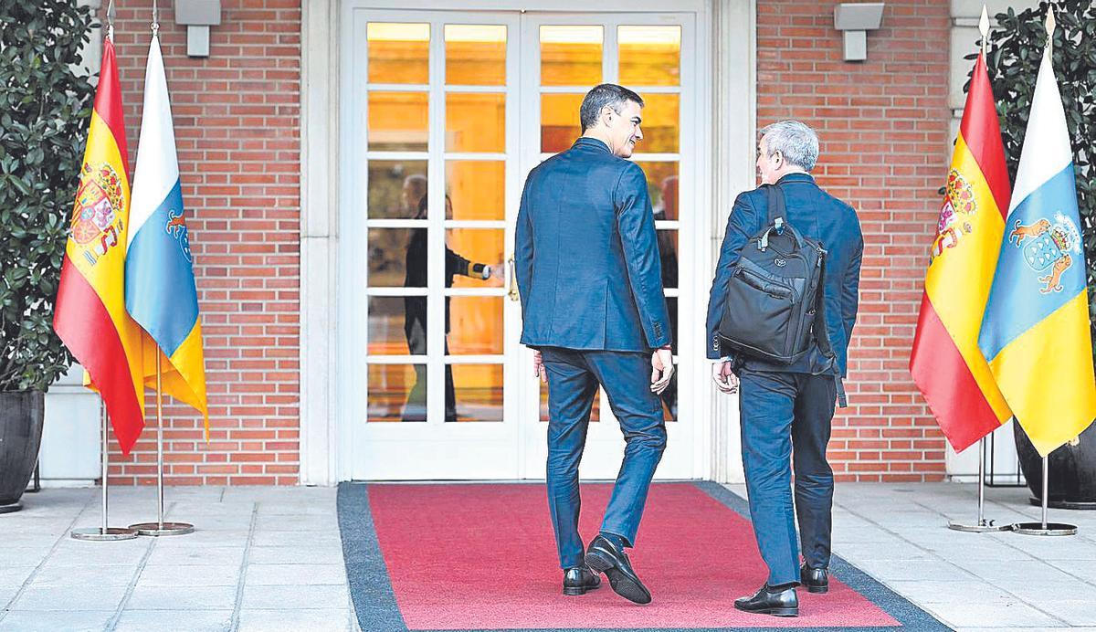 Visita institucional de Fernando Clavijo a Pedro Sánchez en La Moncloa en 2024.