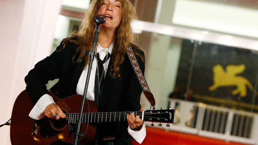 Patti Smith, en uno de sus últimos conciertos, en el Festival de Venecia.