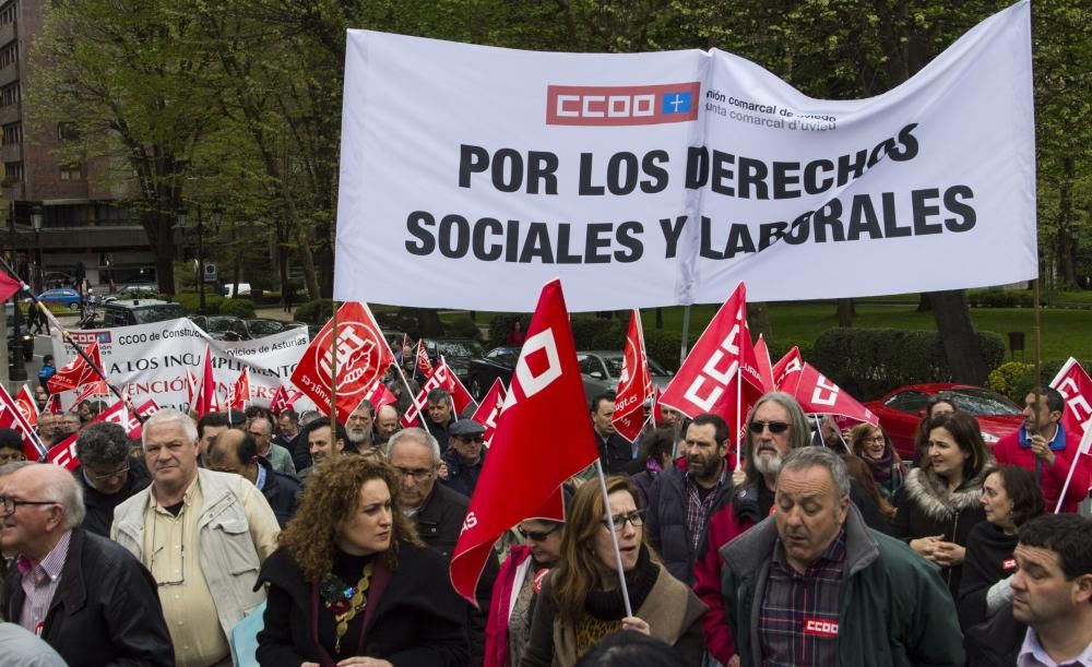 Manifestación de los sindeicatos contra la siniestralidad laboral