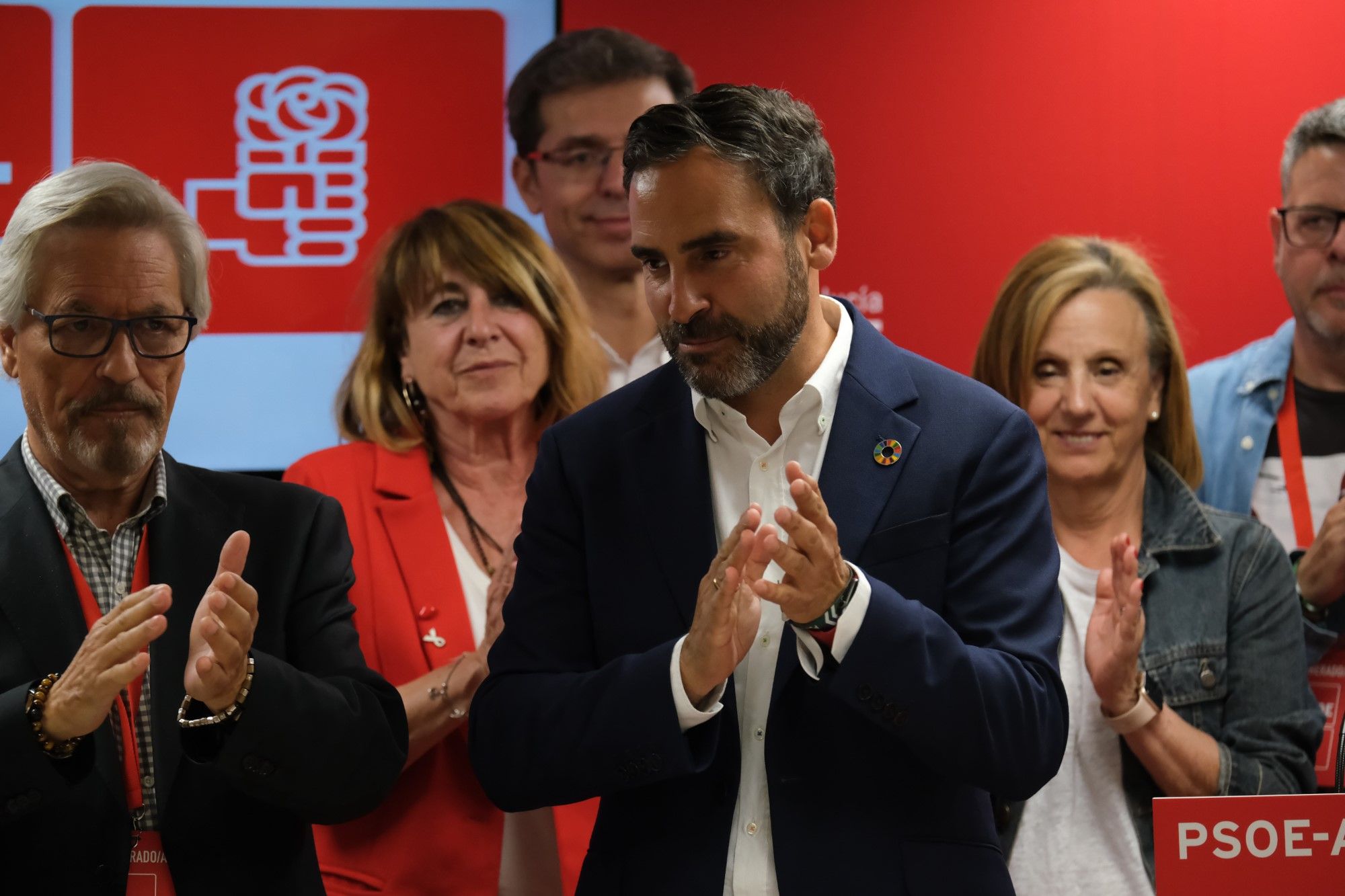 Imágenes de la noche electoral del 28M en el PSOE